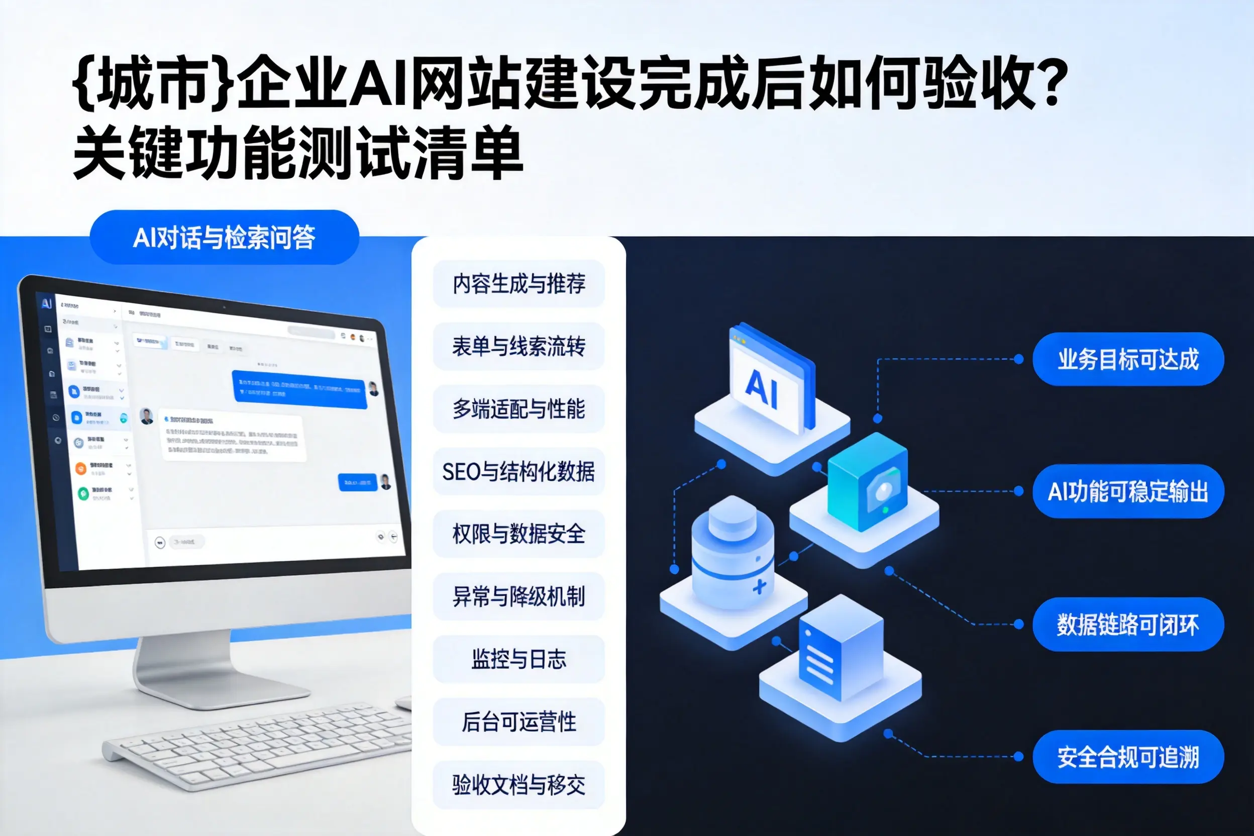 丽江企业AI网站建设完成后如何验收？关键功能测试清单