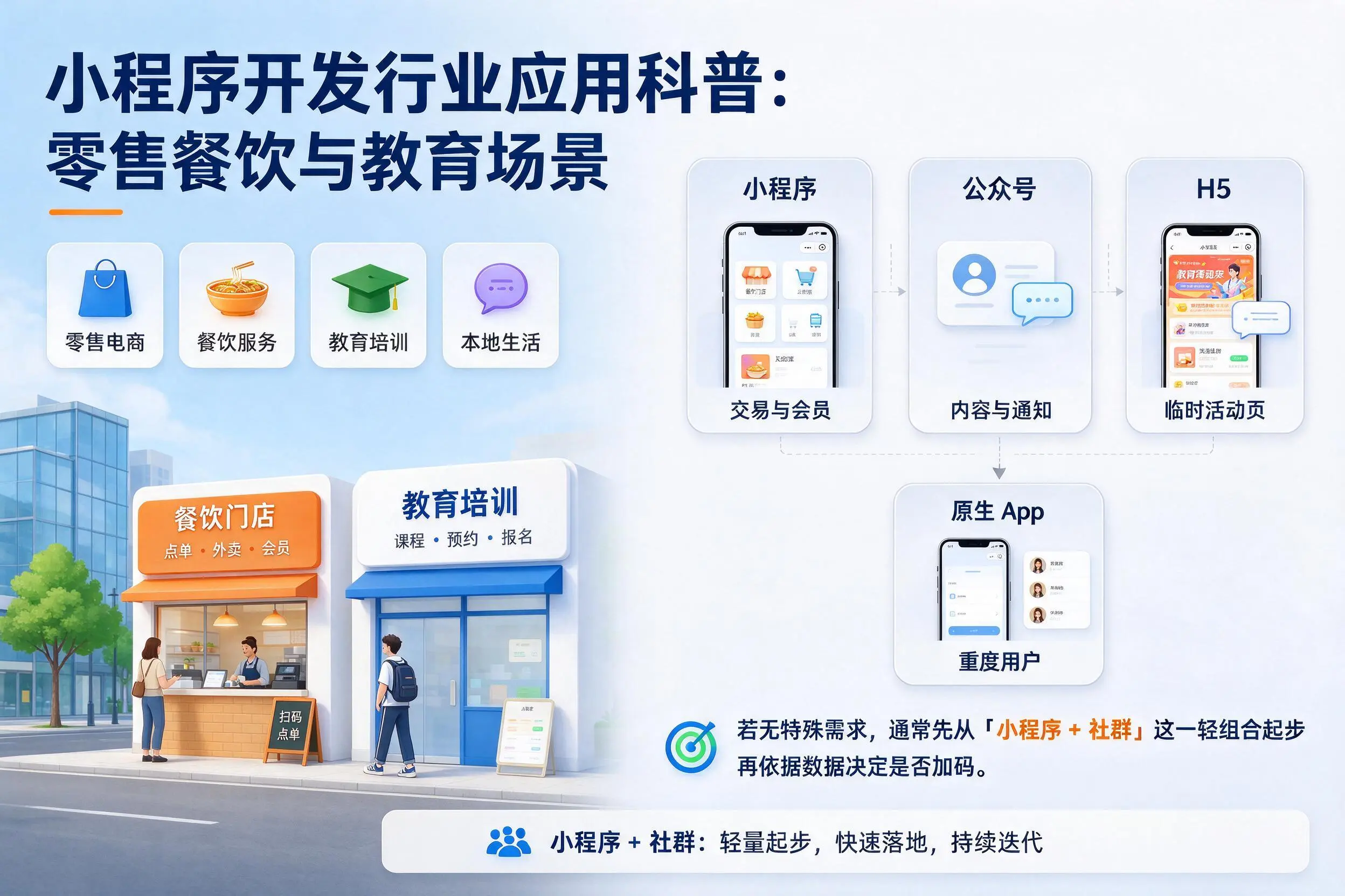 丽江小程序开发行业应用科普:零售餐饮与教育场景